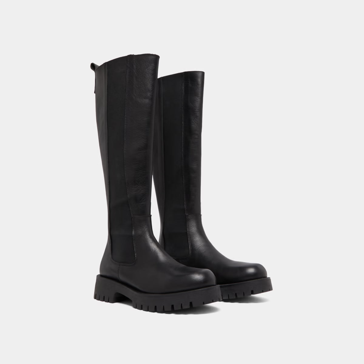 Bottes à plateformes - en cuir noir