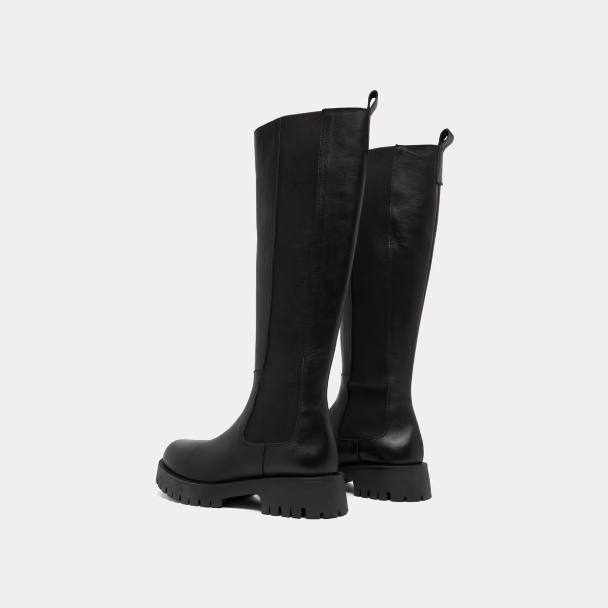 Bottes à plateformes - en cuir noir