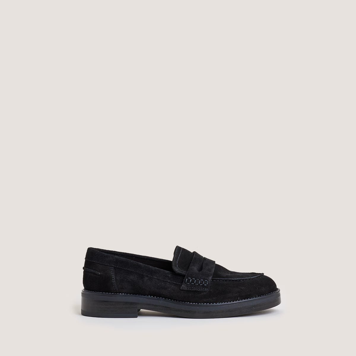 Mocassins à bouts ronds - en croute noire