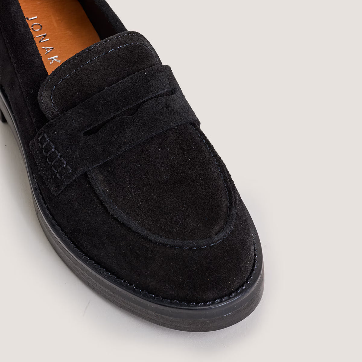 Mocassins à bouts ronds - en croute noire