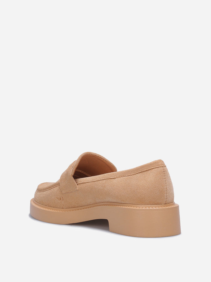 Mocassins classiques en suédine camel - Camel