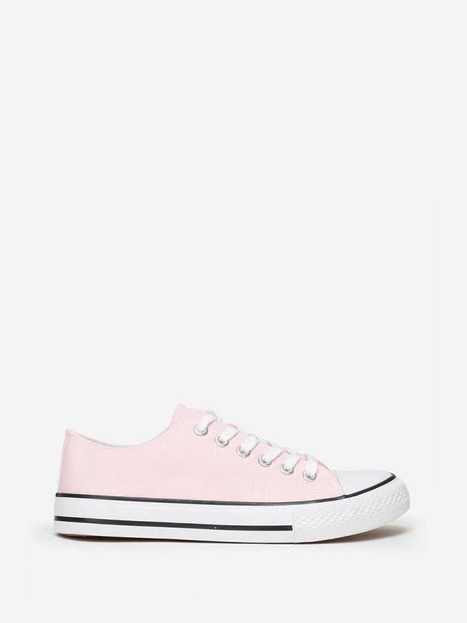 Tennis basses en toile - Rose