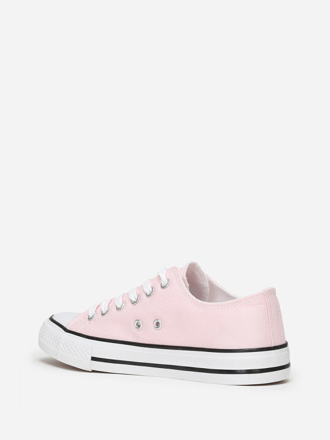 Tennis basses en toile - Rose
