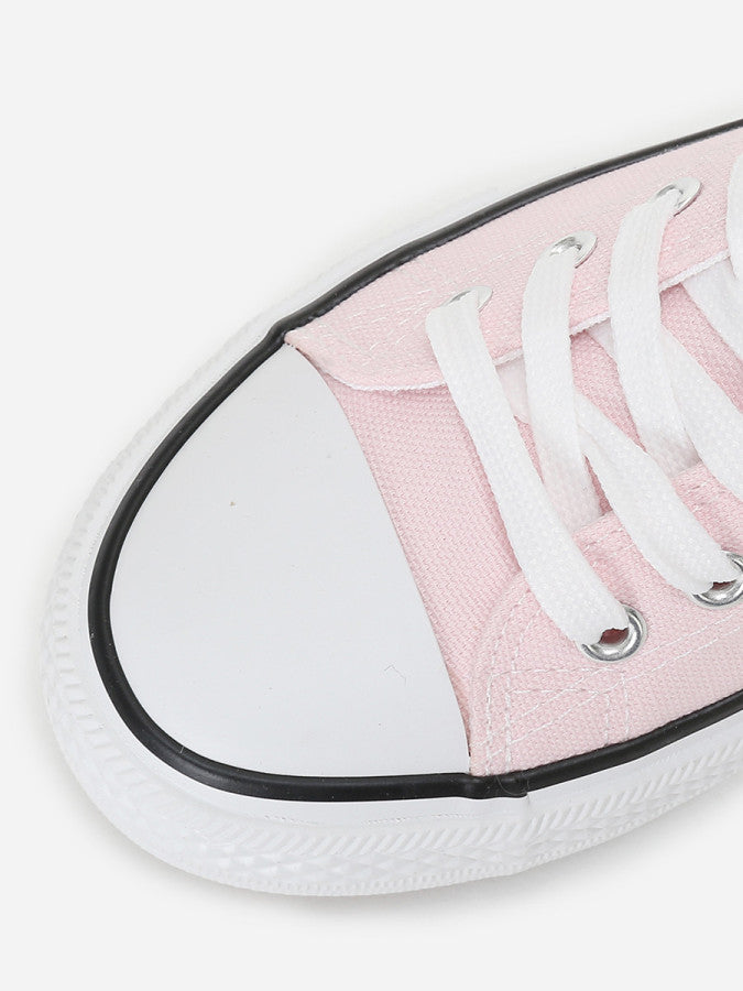 Tennis basses en toile - Rose