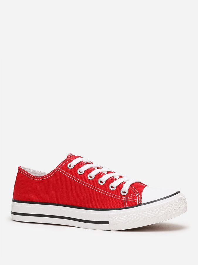 Tennis basses en toile - Rouge