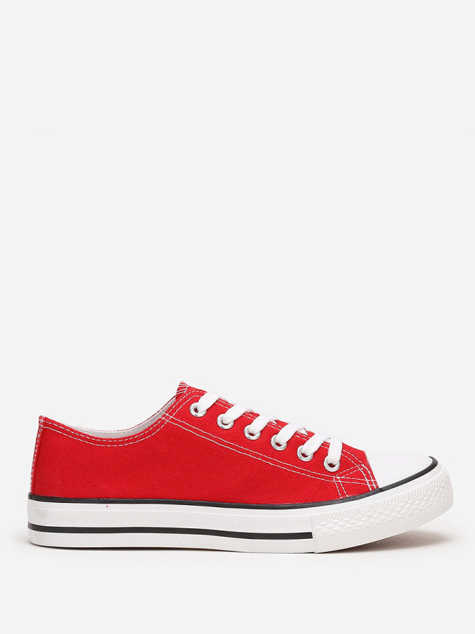 Tennis basses en toile - Rouge