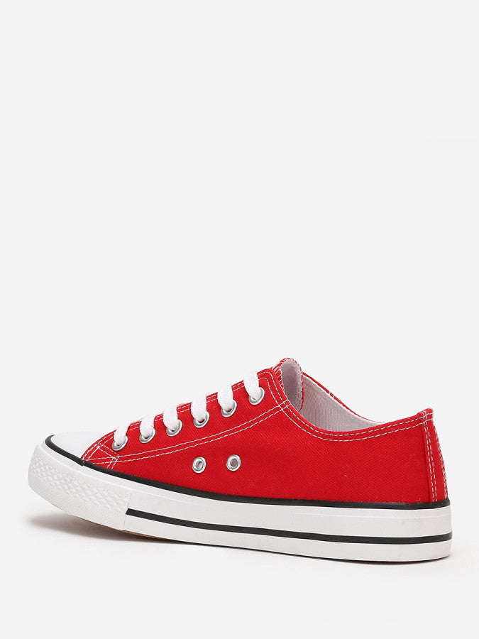 Tennis basses en toile - Rouge