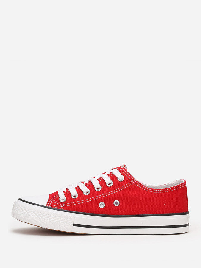 Tennis basses en toile - Rouge