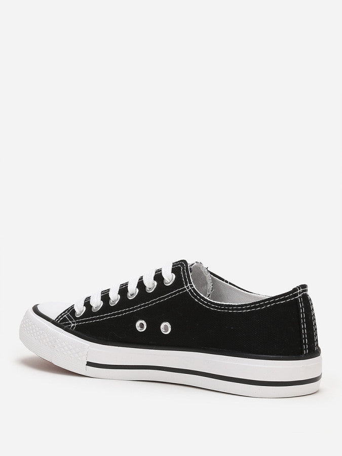 Tennis basses en toile - Noir / Blanc