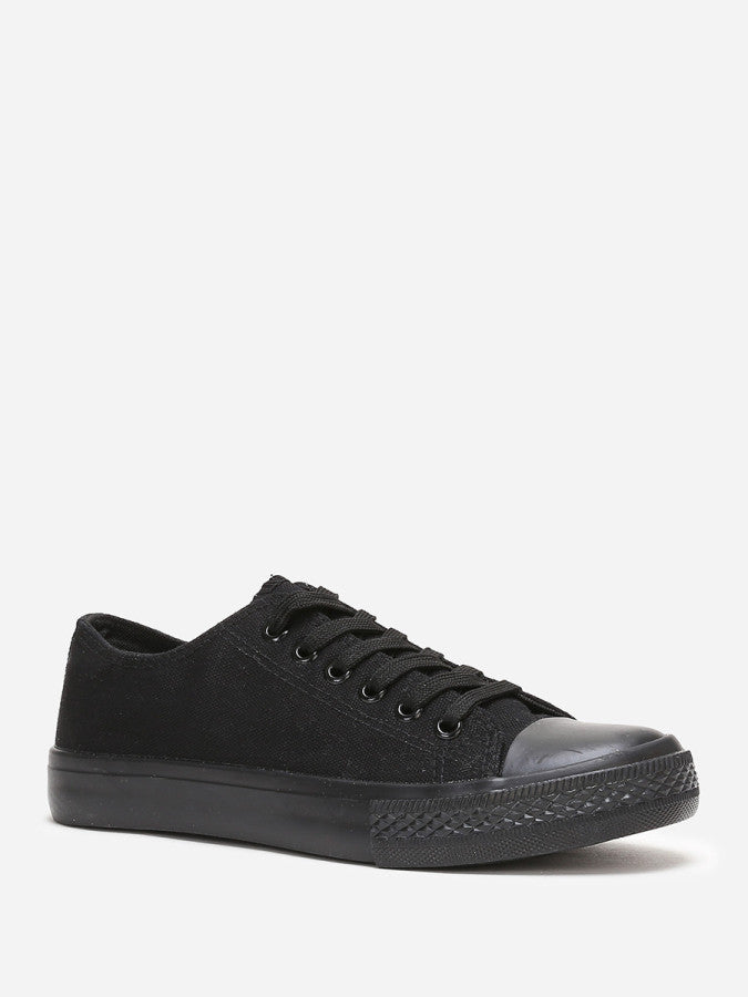 Tennis basses en toile - Noir