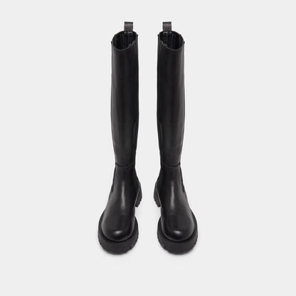 Bottes à plateformes - en cuir noir