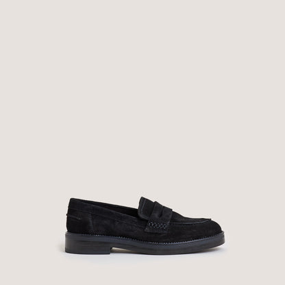 Mocassins à bouts ronds - en croute noire