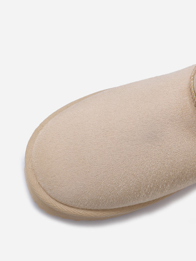Boots fourrées à plateforme - Beige