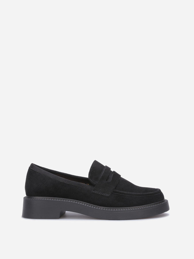 Mocassins classiques en suédine noirs - Noir