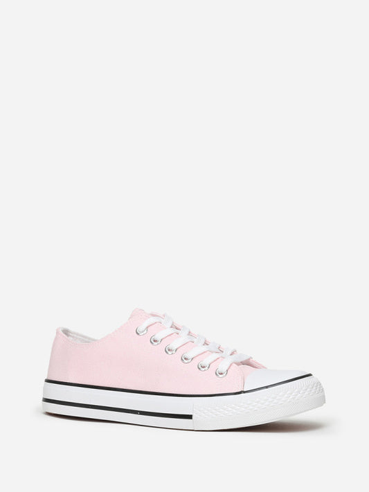 Tennis basses en toile - Rose