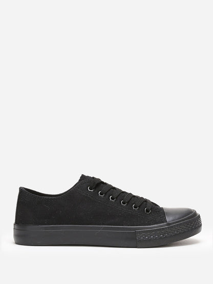 Tennis basses en toile - Noir