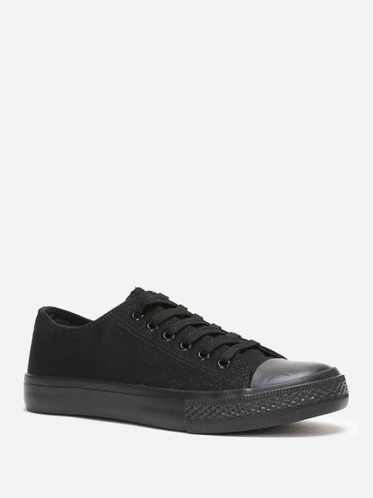 Tennis basses en toile - Noir